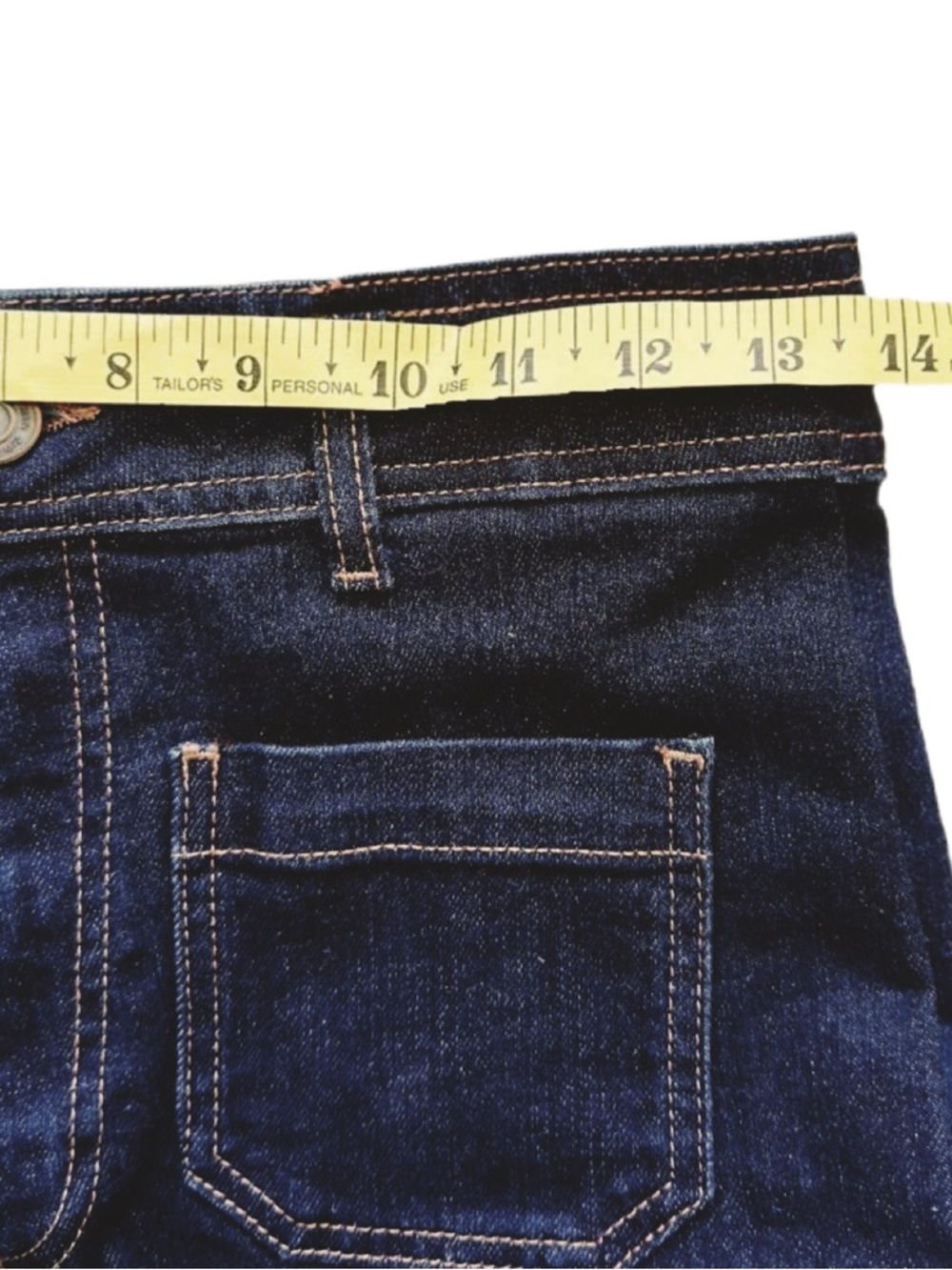 New ZARA Marine Straight Wide Leg High Waist Patch Pocket Dark Blue Jeans 4 - Picture 11 of 14
